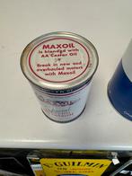 Anciens bidons d'huile Maxoil USA, Collections, Boîte en métal, Autres marques, Utilisé, Enlèvement ou Envoi, Autre