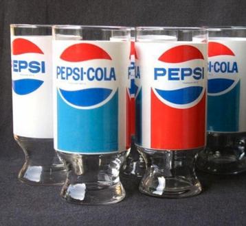  Vintage Pepsi-Cola Blikjesglazen (Can Glasses) - Set van  beschikbaar voor biedingen