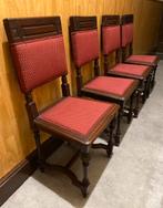 4 Chaises en bois massif sculpté a la main prix: du lot 30€, Antiquités & Art, Enlèvement ou Envoi