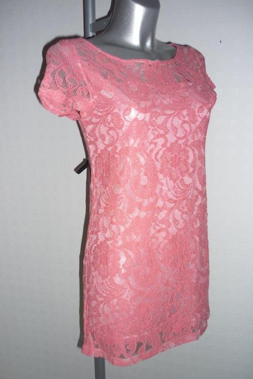 D' Splay kort roze sexy kanten jurk kleed met onderjurk ' L, Kleding | Dames, Jurken, Nieuw, Maat 42/44 (L), Roze, Verzenden