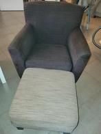 Zetel met poef, Ophalen, Gebruikt, 75 tot 100 cm, Stof