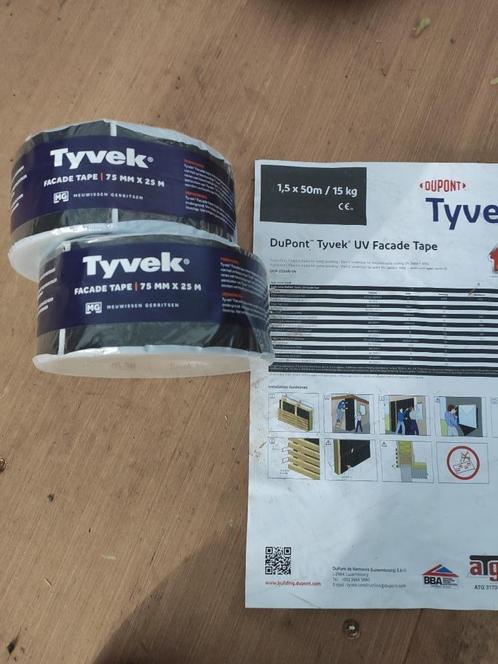 Tyvek openvoeg 1.50x50 m + tape, Doe-het-zelf en Bouw, Isolatie en Afdichting, Nieuw, Muurisolatie, Dakisolatie, Overige materialen
