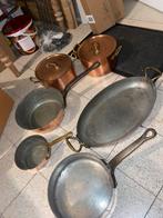 Set koperen pannen, Huis en Inrichting, Keuken | Potten en Pannen, Ophalen, Zo goed als nieuw, Pannenset