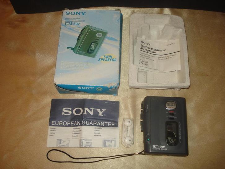 SONY Walkman Cassette Recorder TCM-59V Vintage avec Boîte, Audio, Tv en Foto, Walkmans, Discmans en Minidiscspelers, Walkman, Ophalen of Verzenden