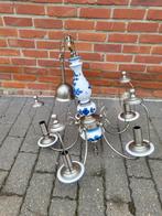 Kroonluchter Delf blauwe met tin., Huis en Inrichting, Lampen | Kroonluchters, Ophalen