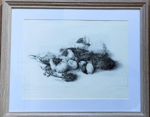 Jef Van Grieken - grote ets - "Zwammen" 14/15 - kader, Antiek en Kunst, Kunst | Etsen en Gravures, Ophalen of Verzenden