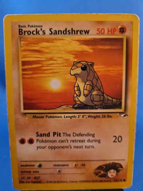 Brock's Sandshrew 72/132 - Gym Heroes, Hobby en Vrije tijd, Verzamelkaartspellen | Pokémon, Zo goed als nieuw, Verzenden