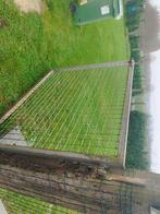 Sterk metaal hek 1m50 breed 1m20 hoog met scharnieren, Ophalen, Gebruikt, IJzer, Tuinhek