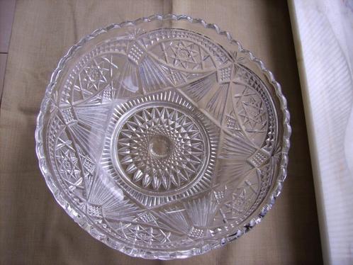 Prachtig bassin, plat, fijn gebeiteld „Inscriptie bij de, Antiek en Kunst, Antiek | Glaswerk en Kristal, Ophalen of Verzenden