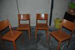 stoelen (4) - leder, Ophalen, Gebruikt, Bruin, Leer