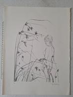 Originele litho van Vincent Thomas Naakte vrouw in het riet, Antiek en Kunst, Ophalen of Verzenden