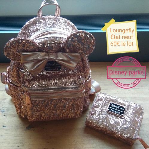 Loungefly sac et porte-feuille sequins roses gold, Verzamelen, Disney, Ophalen