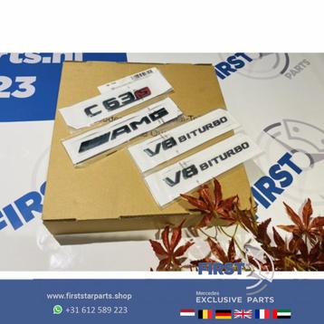 W205 C63S AMG LOGO SET C 63 S ZWART EMBLEMEN SET Mercedes C  beschikbaar voor biedingen