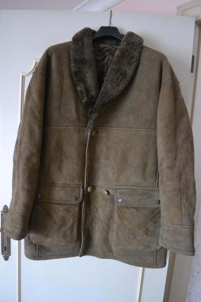 Herenvest uit real sheep skin leather Uruguay, Kleding | Heren, Jassen | Winter, Zo goed als nieuw, Maat 52/54 (L), Groen, Ophalen