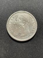 Leopold II munt 2 frank voor 1904 zilver zonder punt., Zilver, Zilver