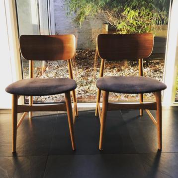 2 vintage stoeltjes, Huis en Inrichting, Stoelen, Gebruikt, Overige kleuren, Stof, Ophalen