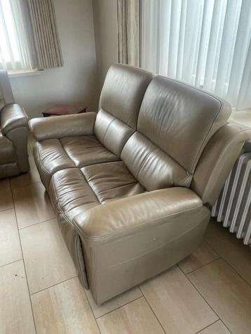 Salon (driezit + tweezit), Enlèvement, Utilisé, Cuir