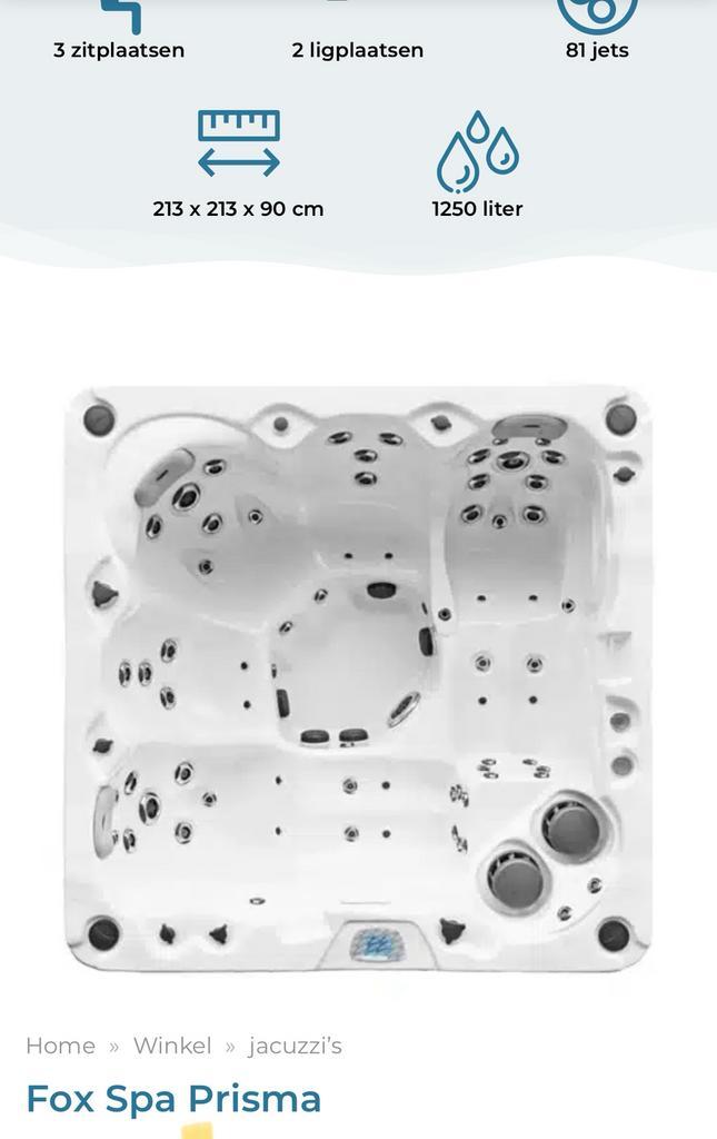 Jacuzzi fox spa prisma, Tuin en Terras, Bubbelbaden en Hottubs, Zo goed als nieuw, Vast, Afdekzeil, Trap, Ophalen