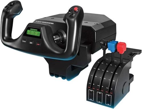 Logitech Pro Flight Yoke en throttle quadrant., Computers en Software, Joysticks, Zo goed als nieuw, Ophalen of Verzenden