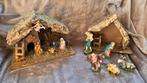 Kerstal vintage 1950, handgeschilderde figuren, Ophalen of Verzenden, Gebruikt