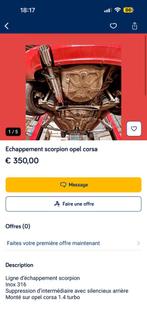 Echappement scorpion opel corsa, Enlèvement ou Envoi, Opel