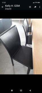 6 mooie zwarte lederlook stoelen voor 60 euro samen, Comme neuf, Enlèvement ou Envoi