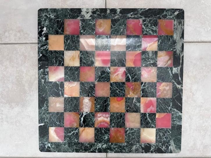 schaakspel uit marmer en brons, Antiek en Kunst, Antiek | Brons en Koper, Brons, Ophalen