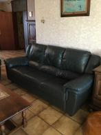 Lederen lounge, Huis en Inrichting, Ophalen, Gebruikt, Leer, Rechte bank