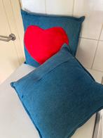 Sierkussens jeans met fluffy stof hart, Ophalen of Verzenden, Nieuw