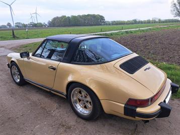 Porsche 911SC targa, Auto's, Achterwielaandrijving, Beige, Leder, Bruin