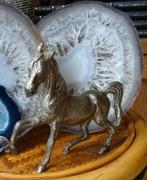 Superbe cheval bronze argenté. 14 cm de haut, 15 cm de large, Animal, Utilisé, Enlèvement ou Envoi