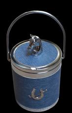 vintage blauwe paarden ijsemmer., Ophalen of Verzenden