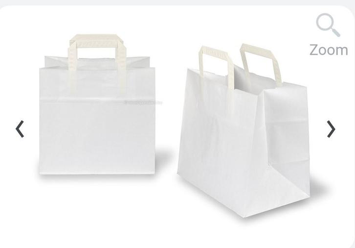 NIEUW: witte papieren draagtassen 260x175x245, Doe-het-zelf en Bouw, Kratten en Dozen, Nieuw, Overige typen, Ophalen