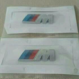 2x Bmw M power spatbord zijlogos>zwart/zilver 45 mm x 15 mm, Auto-onderdelen, Carrosserie, Spatbord, BMW, Links, Rechts, Nieuw