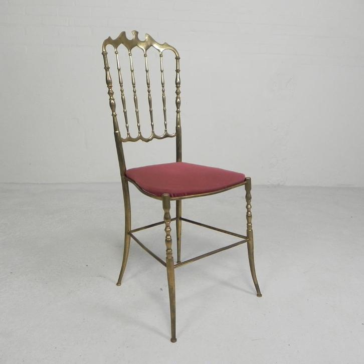 Hollywood Regency stijl stoel, Chiavari, jaren 60, Antiek en Kunst, Antiek | Meubels | Stoelen en Sofa's, Ophalen of Verzenden