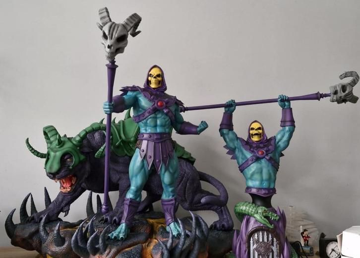 MFA Skeletor & Panthor 1/4 schaal beelden set, Verzamelen, Beelden en Beeldjes, Zo goed als nieuw, Fantasy, Ophalen of Verzenden