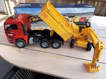 Vrachtwagen en graafmachine beschikbaar voor biedingen
