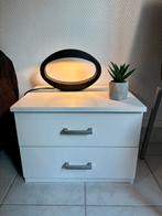 Table de nuit blanche - table de chevet - nachtkastje witte, Synthétique, Enlèvement, Utilisé, 45 à 65 cm