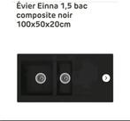 Einna 1.5 zwarte composietspoelbak. 100 x 50 x 20. Nieuw ver, Ophalen, Zo goed als nieuw, Zwart