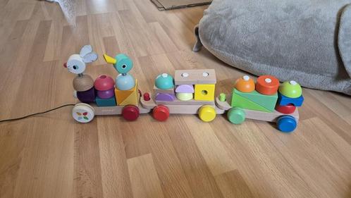 Janod houten stapelblokken Trein Zigolos, Kinderen en Baby's, Speelgoed | Houten speelgoed, Gebruikt, Duw- of Trekspeelgoed, Ophalen of Verzenden