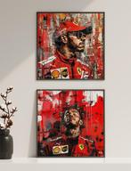Uniek XXL Glasschilderij | Lewis Hamilton Ferrari - 6 sizes, Oorspronkelijke maker, Verzenden, Nieuw, 125 cm of meer