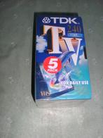 VHS TDK 5 PACK NIEUW, Ophalen of Verzenden, Nieuw in verpakking
