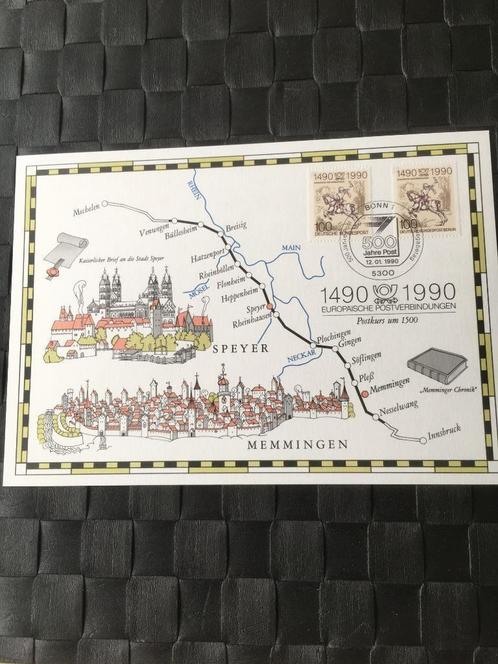 Herinneringsblad Postroute. 5300 Bonn 1 van 12.1.1990., Postzegels en Munten, Postzegels | Europa | België, Gestempeld, Overig