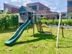 Houten speeltoestel met huisje, glijbaan en schommel, Kinderen en Baby's, Ophalen, Gebruikt, Hout
