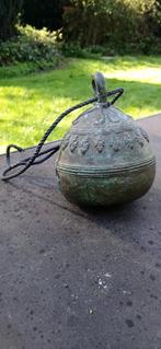 Antieke bronzen Birmaanse olifantenbel., Ophalen, Brons