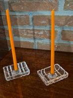 2 kandelaars, Antiek en Kunst, Ophalen of Verzenden, Glas