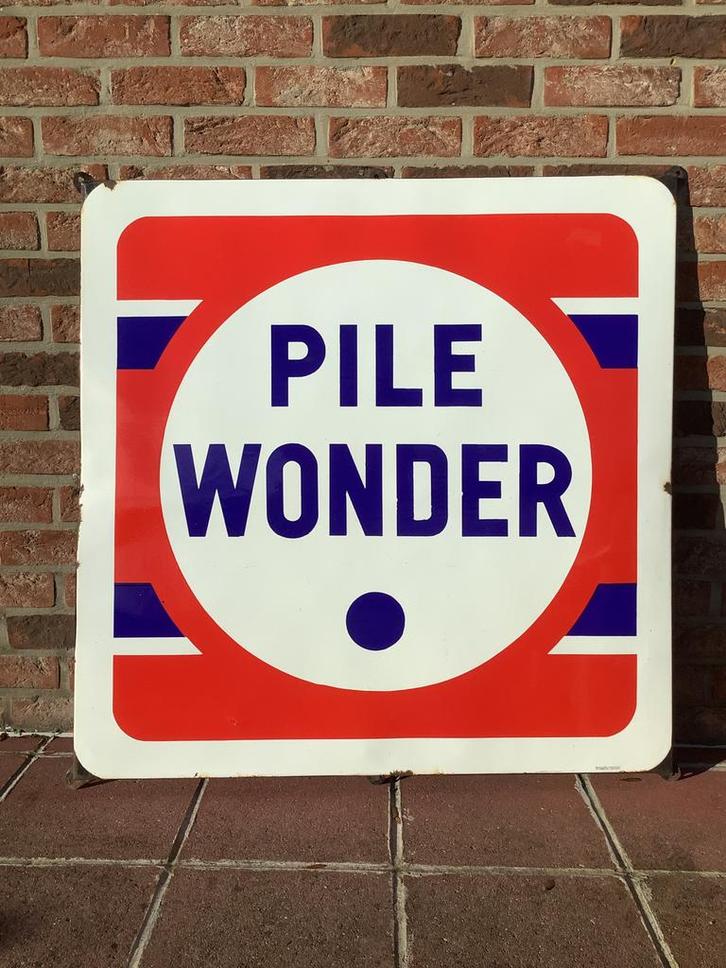 Oud Wonder emaille bord, Verzamelen, Merken en Reclamevoorwerpen, Gebruikt, Ophalen