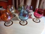 6 verres vintage colorés, Antiquités & Art, Antiquités | Verre & Cristal, Enlèvement