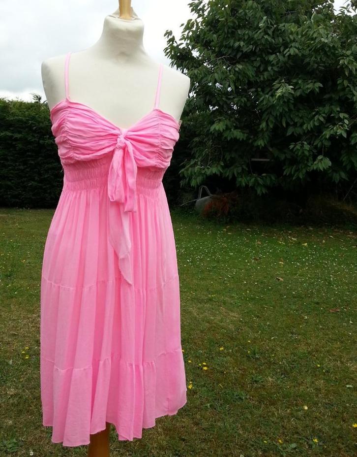 bain de soleil / zomer kleedje frons fel roos NIEUW, Kleding | Dames, Jurken, Nieuw, Maat 38/40 (M), Roze, Ophalen of Verzenden