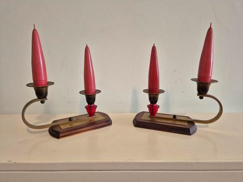 Paar antieke, decoratieve of functionele kandelaars, Antiek en Kunst, Antiek | Kandelaars, Ophalen of Verzenden